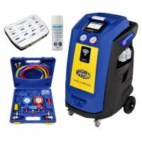 Zestaw Stacja klimatyzacji ALASKA EVO R134A + manometry, zestaw zaworków oraz spray do odświeżania klimatyzacji