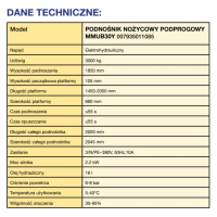 Magneti Marelli - MMUB30Y - podnośnik nożycowy podprogowy o udźwigu 3000kg - ultra cienki