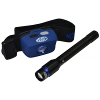 Magneti Marelli - Zestaw lampa czołowa i latarka – zasilanie bateryjne 130/65 Lumenów SMD LED